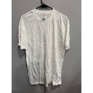 Vintage‎ Hanes White T Shirt Blank Adult L (42 44) Short Sleeve Basic Tee
